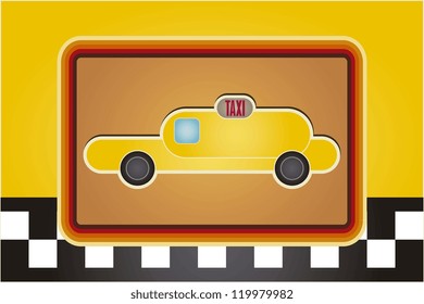Vintage  Taxi icon, in vintage background vector illustration