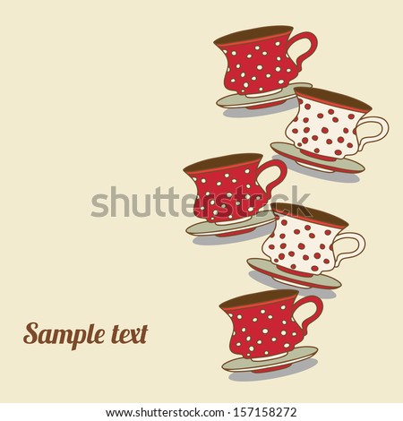 Vintage tea card - vector