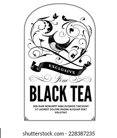 Etiqueta de té vintage