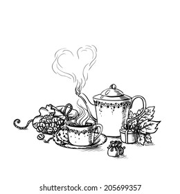 vintage tea vector 