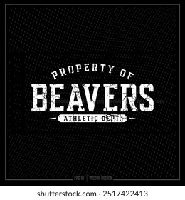 Vintage Team, Distressed Sport, Beaver, Property of Athletics, Athletics, Athletic Department, Sport, Team