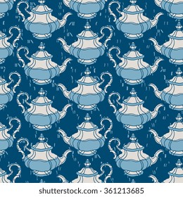 Vintage teapot / coffee pot seamless pattern