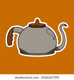 Vintage Teapot Hand Drawing Vector Illustration