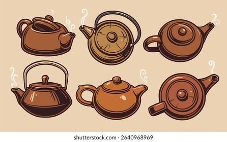 Vintage Teapot Illustrations Teapot Doodle 