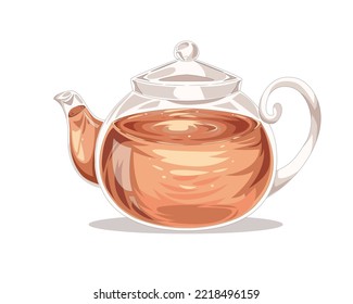vintage teapot  vector on white background