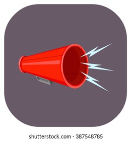 Vintage technology communications device.
A vector illustration icon of a bullhorn.
Flat icon shouting communication loud concept.
