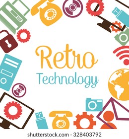 Vintage technology media design, vector illustration eps 10.