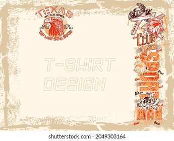 vintage tee print design eps10.