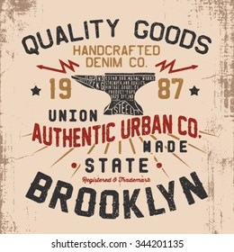 vintage tee print design with old effect