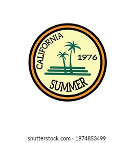 vintage tee print design as vector with palm drawn