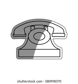 Vintage telephone device icon vector illustration graphic design