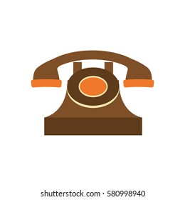 Vintage telephone device icon vector illustration graphic design
