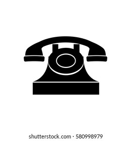 Vintage telephone device icon vector illustration graphic design