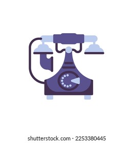 Icono plano de teléfono vintage, signo vectorial, pictograma colorido aislado en blanco. Símbolo, ilustración del logotipo. Diseño de estilo plano