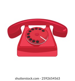 Vintage telephone. Vintage flat style vector illustration.