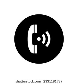 Vintage telephone icon vector isolated on white background
