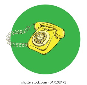 Vintage Telephone No.6, handset on. Illustration is in eps10 vector mode.