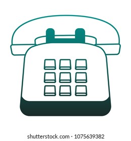Vintage telephone symbol on blue lines
