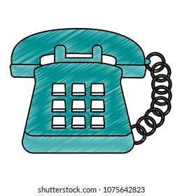 Vintage telephone symbol scribble