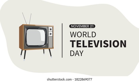 Vintage television cartoon vector illustration.World Television Day illustration. Suitable for greeting card, poster and banner.
