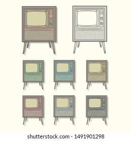 Vintage Television in Different Colors