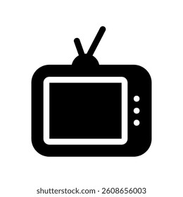 Vintage television icon for entertainment broadcasting display