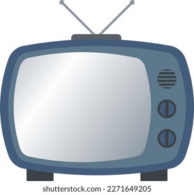 Vintage television icon with retro style for nostalgia design. Vector illustration of retro tv with old style. Graphic resource of old television with flat style for visual technology symbol