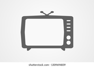 vintage television Icon in trendy flat style isolated on grey background. vintage television symbol for your web site design, logo