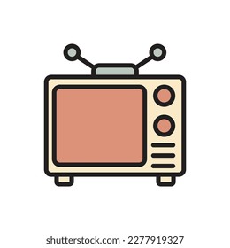 Vintage Television Icon Vector Illustrator