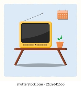 Vintage Television illustration, retro TV illustration