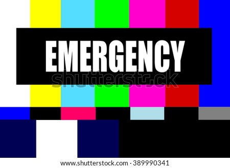 vintage television test pattern with emergency warning
