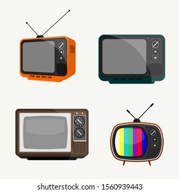 vintage television vector design set for template