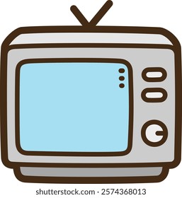 Vintage television vector doodle illustration and graphic