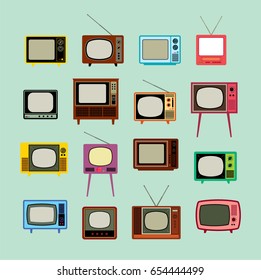 vintage television vector set