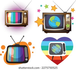 Vintage Televisions Icons Collection illustration