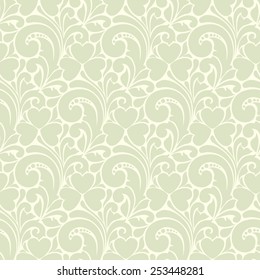 Vintage template with  3d pattern and ornate border. Ornamental pattern leaf clover green background  Vector illustration.