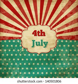 Vintage template for 4th of July with stars and lines