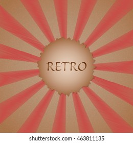 Vintage template abstract background with rays, vector illustration