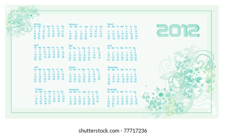 Vintage template for calendar 2012