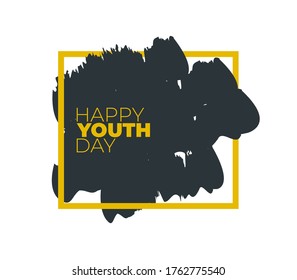Vintage template card of International Youth Day for banner, brochure, flyer, greeting, invitation, cover. Design Elements for poster. Vector