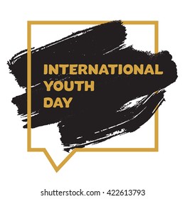 Vintage template card of International Youth Day for banner, brochure, flyer, greeting, invitation, cover. Design Elements for poster. Vector
