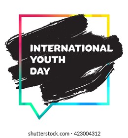 Vintage template card of International Youth Day for banner, brochure, flyer, greeting, invitation, cover. Design Elements for poster. Vector