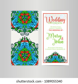 Vintage template design layout for Wedding invitation. Wedding invitation, thank you card, save the date cards, baby shower.