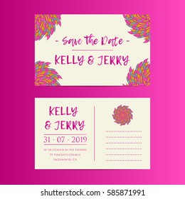 Vintage template design layout for Wedding invitation. Wedding invitation, thank you card, save the date cards, baby shower.