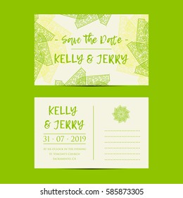 Vintage template design layout for Wedding invitation. Wedding invitation, thank you card, save the date cards, baby shower.