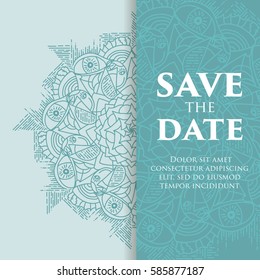 Vintage template design layout for Wedding invitation. Wedding invitation, thank you card, save the date cards, baby shower.