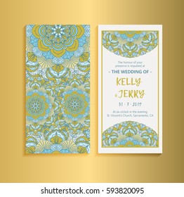 Vintage template design layout for Wedding invitation. Wedding invitation, thank you card, save the date cards, baby shower.