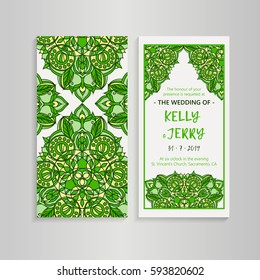 Vintage template design layout for Wedding invitation. Wedding invitation, thank you card, save the date cards, baby shower.