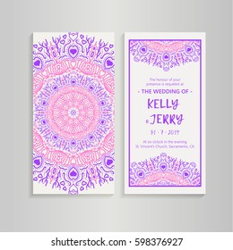 Vintage template design layout for Wedding invitation. Wedding invitation, thank you card, save the date cards, baby shower.
