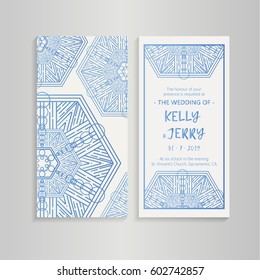 Vintage template design layout for Wedding invitation. Wedding invitation, thank you card, save the date cards, baby shower.